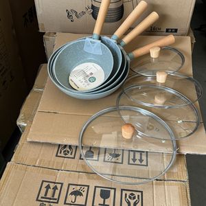Padella Antiaderente in Alluminio Smaltato per Alimenti, Kit Padella Profonda per Frittura, Padella con Rivestimento Ceramico Antiaderente, Pentola Giapponese per Fornelli - Product Image 4