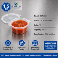 Boîte de conditionnement alimentaire jetable en plastique PP sans BPA, transparente, avec couvercle articulé, étanche, pour sauces et portions, idéale pour la restauration