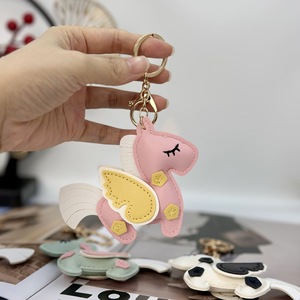 Luxury Leather Gift High Quality Pu Leather Key Chain Tassel Animal Ornament Designer Bag <b>Charm</b> Pendant Car Keyring for Women - Product Image 4