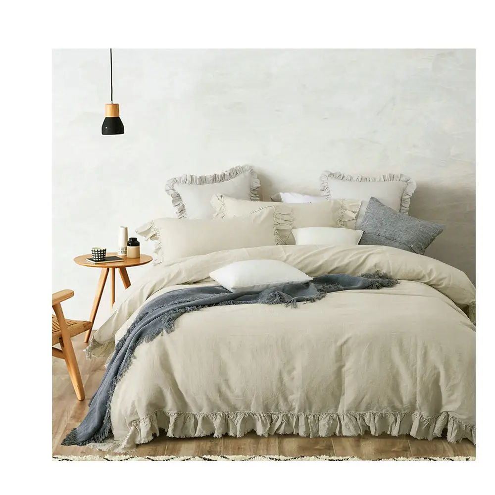 सनी बिस्तर 100% शुद्ध फ्रेंच सनी Duvet कवर सेट ग्राहक आकार बिस्तर सेट