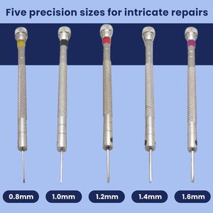 Set di cacciaviti di precisione per gioielli con 5 lame di ricambio extra per riparazione di orologi, riparazione di occhiali, lavori di gioielleria, elettronica - Product Image 3
