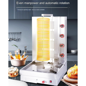 Máquina <span class=keywords><strong>de</strong></span> Shawarma <span class=keywords><strong>de</strong></span> Acero Inoxidable a Gas, Totalmente Automática, Temperatura Uniforme, Calentamiento Rápido, Gran Capacidad, Uso en Restaurantes - Product Image 3