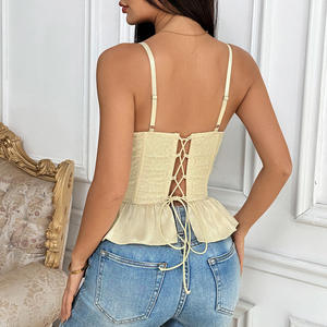 French puro desiderio dolce e speziato esile da donna corsetto Sexy in pizzo Fishbone corsetto retrò ed elegante a lisca di pesce - Product Image 4