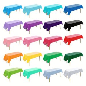 Disposable <b>Plastic</b> <b>Tablecloths</b> - Solid Color PE Aluminum Film Table Covers, Oil-Proof Party & Event Promo Giveaways - Product Image 1