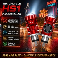 Qualité d'exportation mondiale Plug & Play H4 6000K Boîtier rouge 2,0 pouces Lentille de retrofit LED avant pour moto Sécurité de conduite nocturne Alibaba