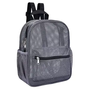 Groothandel Polyester Mini Mesh Rugzak Doorzichtig Shoolbags Transparante Strandtas Voor Kinderen Reizen Terug Pack Kids Schooltas