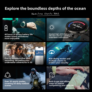 SUUNTO Ocean อุปกรณ์อเนกประสงค์สำหรับกิจกรรมกลางแจ้ง ทำจากสแตนเลสคุณภาพสูง ใช้งานได้ทั้งบนบกและในทะเล พร้อมระบบติดตามการดำน้ำแบบ 3 มิติ OCEAN - Product Image 5