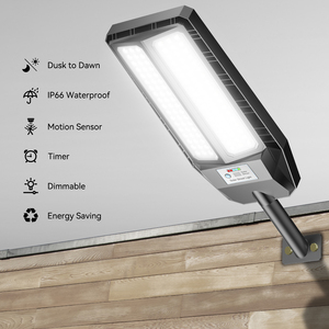 Lampe <span class=keywords><strong>solaire</strong></span> de rue en gros, <span class=keywords><strong>d</strong></span>étecteur de mouvement, commerciale, IP65, LED extérieure, projecteur routier, 7000K, garantie 3 ans, distributeur - Product Image 3