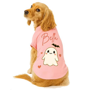 Personalizado Halloween Dog camisa ou Hoodie personalizado Pet Nome 4 Cute Fall Designs com fantasmas e abóboras - Product Image 1