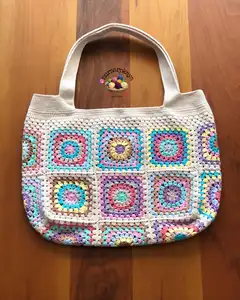 2024 New Arrival Textured Handmade Knitting Crochet Handbag Women Designer Hand Knit Crochet Tote Bag