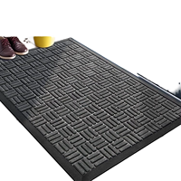 Tapis de porte moderne de haute qualité 40*60cm, motif carré personnalisable, lavable, tapis rembourré pour la maison, l'hôtel, la terrasse, l'entrée
