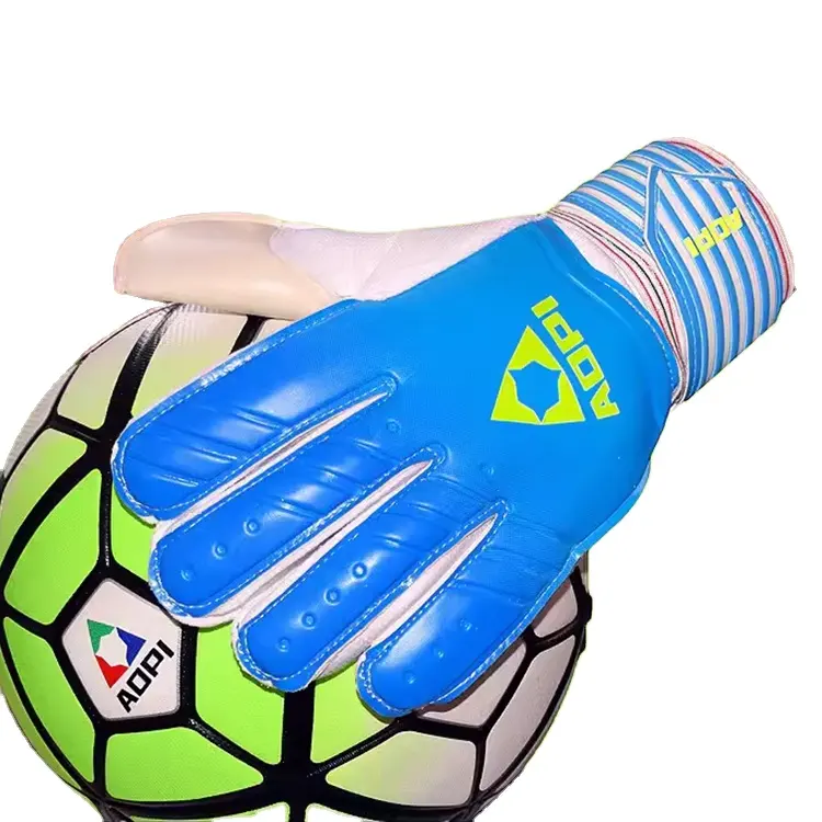 AOPIプロゴールキーパーグローブラテックスサッカーグローブ保護フィンガー通気性サッカーサッカーゴールキーパーグローブ