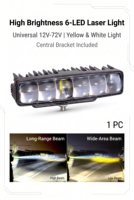 Projecteur LED ultra-lumineux à 6 perles pour calandre de voiture et camion, éclairage auxiliaire tout-terrain amélioré