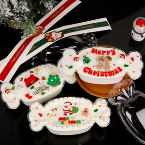 Caja de plástico <span class=keywords><strong>para</strong></span> postres y tartas en forma de caramelo de <span class=keywords><strong>Navidad</strong></span> al por mayor <span class=keywords><strong>con</strong></span> soporte de papel <span class=keywords><strong>para</strong></span> comida desechable, caja transparente <span class=keywords><strong>para</strong></span> exhibir caramelos - Product Image 6