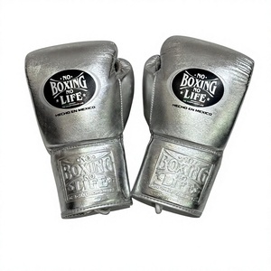 ถุงมือชกมวย No Boxing No Life สีเงิน แบบผูกเชือก สำหรับฝึกซ้อมและแข่งขัน  หนังวัวแท้สำหรับผู้ใหญ่ ถุงมือชกมวยสั่งทำพิเศษ ทำด้วยมือ - Product Image 3