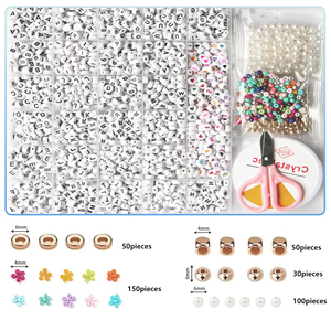 Perles en céramique blanches carrées en argile et porcelaine, motif ToZ, couleurs mélangées, pour la fabrication de bijoux, bracelets et colliers - Product Image 3