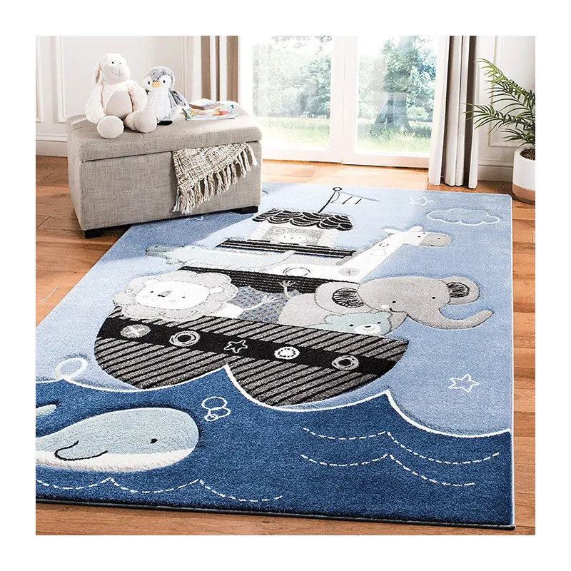 Karpet antiselip untuk anak-anak, karpet motif 3D, karpet Digital untuk ruang tamu tapis