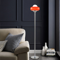 Lampadaire d'angle LED moderne de haute qualité en acier et verre, température de couleur réglable pour salon et chambre à coucher