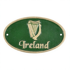 Plaque en laiton moulé décoration murale signe métal artisanat personnaliser signes forme ovale Plaque irlandais/irlande vert signe décoration de la maison - Product Image 1