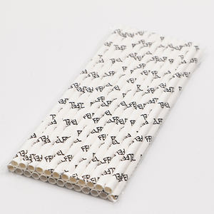 Pailles en papier écologiques pour événements et fêtes, pailles jetables biodégradables avec impression personnalisée - Product Image 2