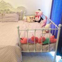 Lit enfant en fer simple avec barrière haute, convertible en canapé élargi pour garçons et filles, idéal pour hôtels, écologique, sans sommier requis
