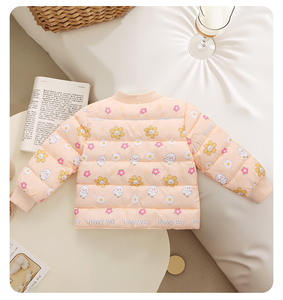 Hzwn1320 - Manteau en coton doublé pour garçons et filles, fermeture à simple boutonnage, chaud et décontracté, motif imprimé pour bébé - Product Image 5