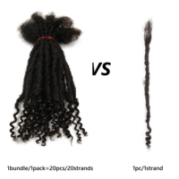 Ekstensi Dreadlock Keriting Alami Pirang 10 Inch 0.8cm Buatan Tangan untuk Perbaikan Crochet Loc Salon Grosir
