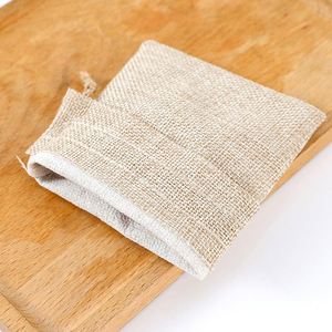 Sacs en toile de jute avec cordon de serrage, pochettes cadeaux en lin avec corde en lin, 7x9cm, sac en jute naturel pour bijoux, anneaux, colliers, bonbons, cadeaux de mariage - Product Image 6