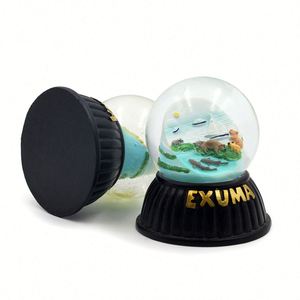 Globo de Nieve Decorativo de Resina para Manualidades, Recuerdo de Exuma, Bahamas, con Diseño de Bahía Tropical - Product Image 2