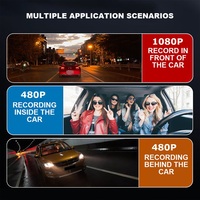 Caméra de tableau de bord de voiture à 3 objectifs avec enregistreur vidéo 4K avant et 1080P arrière, écran IPS, enregistrement en boucle