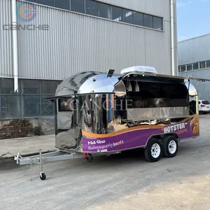 Chariot de restauration mobile pour hot-dogs, norme européenne, 5 m, en acier inoxydable, remorque de camion de cuisine - Product Image 3