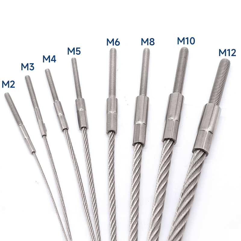 Threaded Steel Rope R1 M2-M12 Stainless Steel Wire Rope Fittings with Threaded Stud| Alibaba.com