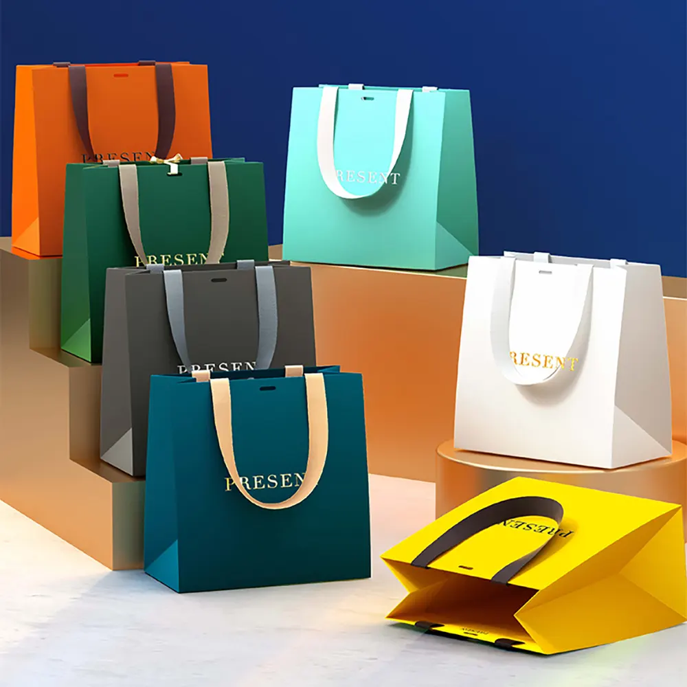 Logo privato personalizzato scarpe di marca e confezione di stoffa borsa regalo per lo Shopping in carta stampata a colori