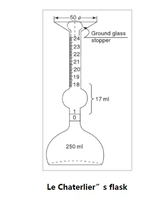 Frasco de Gravedad Específica Le Chatelier para Laboratorio, Equipo de Prueba de Densidad de Cemento