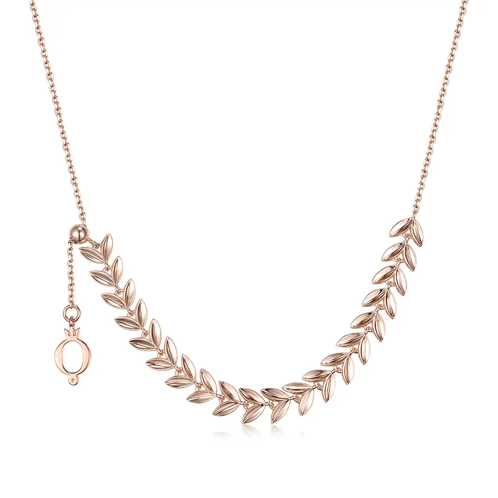 Collier longue chaîne plaquée or en forme de blé, chaîne de clavicule, lien avec perle pendentif, bijoux pour femmes, nouvelle collection