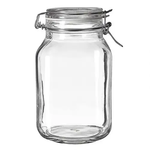 Glass storage jars with steel lid empty jar for chili sauce manufacturers