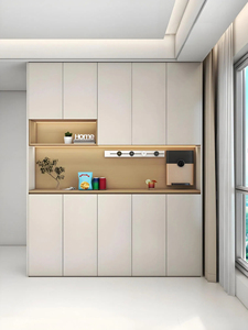 Aparador Moderno de Madera de Nogal con Puertas de Vidrio y Cajones, Mueble de Almacenamiento para Sala de Estar, Ecológico, de Gran Capacidad - Product Image 4