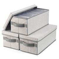 Boîte de rangement pliable rectangulaire anti-poussière pour DVD et CD avec couvercle, organisateur portable de type tiroir pour cassettes, disques et enregistrements