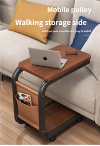 Table <span class=keywords><strong>console</strong></span> minimaliste moderne |   Petit <span class=keywords><strong>meuble</strong></span> de salon roulant en bois et acier carbone pour chambre et rangement de canapé - Product Image 5