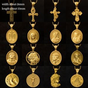 アーティヴェル カメオ イエス ステンレススチール カトリック ペンダント ヴィンテージ クリスチャン クラシック ゴールデン パンク ジュエリー ネックレス ファッション チャーム - Product Image 3