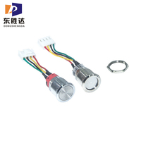 Interruptor de Botón Metálico Autoblocante M19 de 4 Pines con Luz de Reinicio, Interruptor de Lámpara LED, Conector de Luz