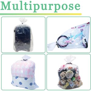 Grands sacs de rangement en plastique transparent, 40x60 pouces, anti-poussière, réutilisables, pour valises, literie de voyage, vêtements, jouets - Product Image 4