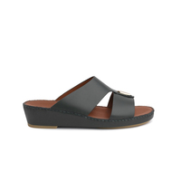 SHIKOL noir mat Nubuck cuir classique sandales à la main traditionnel arabe chaussures personnalisées Gulf chaussures été pantoufles pour hommes
