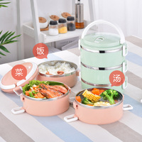 Boîte à lunch en plastique empilable en acier inoxydable Boîte à bento Ensemble de récipients alimentaires thermiques pour adulte