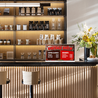 HUSHIDA, menú Digital electrónico de escritorio de 23,8 pulgadas, restaurante, tiendas de bebidas, publicidad, tablero de menú LCD para té con leche