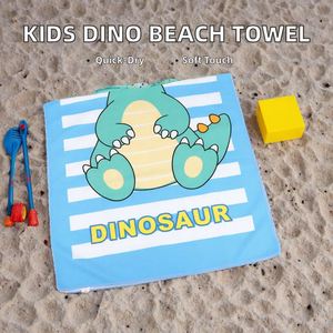 Poncho Infantil de Verano Personalizado con Estampado de Dinosaurio, Toalla de Playa con Capucha de Microfibra, Diseño de Dibujos Animados para Niños - Product Image 2