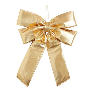 LINGKAI Large Shiny <b>Red</b> Metallic Christmas <b>Bow</b> Ornament Padded Hanging <b>Bow</b> for Front Door Wreath Xmas Tree Holiday Party Decor - Product Image 5