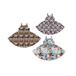 ชุดเดรสเด็กผู้หญิงผ้าไหมนุ่มแบบลำลองสำหรับฤดูร้อน รุ่น BQ-526-XXM สายเดี่ยวทรงเอไลน์ - Product Image 1