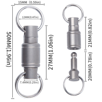 Mousqueton multifonctionnel en titane rotatif bidirectionnel de qualité industrielle pour bricolage OEM/ODM, mini porte-clés anti-perte pour extérieur