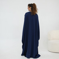 Robe longue chauve-souris grande taille pour femme, couleur unie, coupe ample, manches longues, style modeste, kaftan abaya musulman